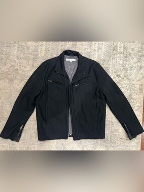 Kenneth Cole New York Black Men's Zip-Up Sweater Jacket